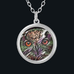COLAR BANHADO A PRATA CUTE OWL<br><div class="desc">Um design de arte de uma coruja fofa.</div>