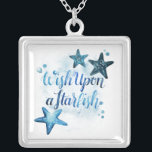 Colar Banhado A Prata Deseje com um Starfish<br><div class="desc">Sea Lovers I de Grace Popp. Possui uma citação inspiradora com uma reviravolta náutica.</div>
