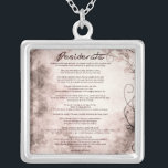 Colar Banhado A Prata Desiderata no pergaminho Floral Faux Vintage<br><div class="desc">Desiderata "Coisas Desejadas" Uma bela peça do poema do escritor americano Max Ehrmann (1872-1945). Uma filosofia de vida no pergaminho Floral de Vintage. Seria um presente maravilhoso para quase todas as ocasiões. É fácil manter as famosas palavras no coração toda vez que ela as veste. O receptor vai lembrar sua...</div>