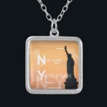Colar Banhado A Prata estátua Nova Iorque da liberdade nos eua<br><div class="desc">Nova Iorque Ny Nyc Statue of Liberty USA</div>
