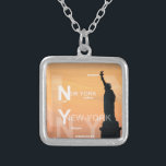 Colar Banhado A Prata estátua Nova Iorque da liberdade nos eua<br><div class="desc">Nova Iorque Ny Nyc Statue of Liberty USA</div>