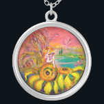 COLAR BANHADO A PRATA FAIRY OF SFLOWERS<br><div class="desc">Pintura acrílica branca e colorida sobre canvas com folha de ouro e de prata (c), de Búlgaro Lumini.</div>