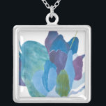 Colar Banhado A Prata Falsa Indigo I<br><div class="desc">Floral</div>