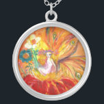 COLAR BANHADO A PRATA FÉ DAS FLORES<br><div class="desc">Fada de flores brancas,  coloridas e vibrantes,  pintura acrílica .(c) por Búlgaro Lumini.</div>