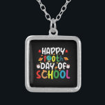 Colar Banhado A Prata Feliz 100º Dia do Professor Estudante<br><div class="desc">Feliz 100º Dia da Escola 100 Dias de Camiseta Estudante de Professores</div>