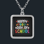 Colar Banhado A Prata Feliz 100º Dia do Professor Estudante<br><div class="desc">Feliz 100º Dia da Escola 100 Dias de Camiseta Estudante de Professores</div>