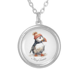 Colar Banhado A Prata Feliz Puffin, personalizado