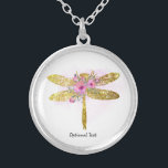 Colar Banhado A Prata *~* Floral Watercolor DOURADA Dragonfly Sil<br><div class="desc">SILVER PLATE NECKLACE Intenção Jewelry - round Sothing Calming Energy carregada de JEWELRY COM INTENÇÃO (R) Estabelece uma intenção de forma positiva como " I AM... .". A energia o ajudará em transformação positiva. Quando se está calmo, pode ocorrer cura. Um DRAGONFLY é um símbolo de profunda transformação. Há uma...</div>