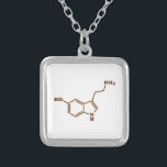 Colar Banhado A Prata Fórmula química molecular da serotonina<br><div class="desc">Composto orgânico esqueletal químico de fórmula estrutural do ~ da molécula da serotonina.

Os trotadores do globo especializam-se na aparência idiossincrásica de todo o mundo. Aqui você encontrará cartões,  cartão,  posters,  Mousepads e mais originais.</div>
