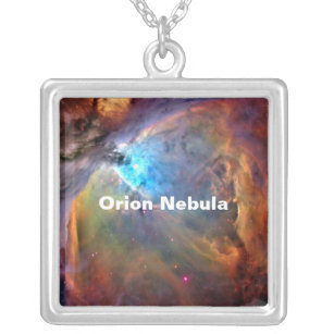Colar Banhado A Prata Galáxia Espacial Orion Nebula