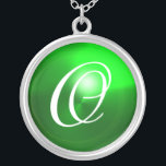 Colar Banhado A Prata Green Emerald Gem Monograma<br><div class="desc">Design único e elegante com gemstone. Modelagem e renderização de enfermeiras muito precisas no 3D Studio Max por parte de Búlgaro Lumini .Part da série Hyper Talismans.</div>