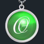 Colar Banhado A Prata Green Emerald Gem Monograma<br><div class="desc">Design único e elegante com gemstone. Modelagem e renderização de enfermeiras muito precisas no 3D Studio Max por parte de Búlgaro Lumini .Part da série Hyper Talismans.</div>
