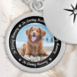 Colar Banhado A Prata In Loving Memory Pet Loss Photo Pet Memorial<br><div class="desc">Honor your best friend with a custom photo pet memorial locket necklace . This unique memorial keepsake is the perfect gift for yourself, family or friends to pay tribute to your loved one. This dog memorial necklace features a simple black and white design with decorative script. Quote "In Loving Memory"....</div>