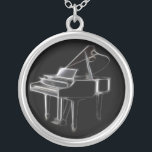 Colar Banhado A Prata Instrumento clássico musical do piano de cauda<br><div class="desc">Para mais goste disto, visita Sobre este design: O piano é talvez o instrumento musical o mais universal amado e popular no mundo. Amplamente utilizado através de muitos gênero diferentes da música, incluindo o jazz, clássico, o R&B, e mesmo a rocha, o piano é um essencial na indústria musical e...</div>