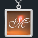 Colar Banhado A Prata Laranja Agate Gem Monograma<br><div class="desc">Design único e elegante com gemstone. Modelagem e renderização de enfermeiras muito precisas no 3D Studio Max por parte de Búlgaro Lumini .Part da série Hyper Talismans.</div>