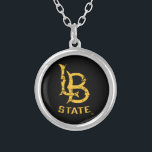 Colar Banhado A Prata LB Estado em apuros<br><div class="desc">Confira esses designs da Universidade Estadual da Califórnia em Long Beach! Mostre seu Orgulho Estadual da Califórnia com esses novos produtos da Universidade. Estes são os presentes perfeitos para o estudante de Long Beach, antigos alunos, família, amigo ou fã na sua vida. Todos esses produtos Zazzle são personalizáveis com seu...</div>