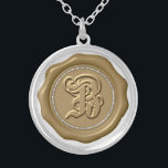 Colar Banhado A Prata *~* Letra "B" Diamante Cera DOURADA Monograma<br><div class="desc">Pendente avançado em energia A letra "B", DOURADO faux WAX SEAL STAMP SILVER PLATED NECKLACE. FEITIÇAS DE CERA/CARIMBOS DE CARIMBO - Excelente de um envelope especial, favores de celebração de eventos de festas e muito mais. O design é ELEGANT CLASSIC e RICH. Os fracos DIAMONDS dão-lhe um adorável SPARKLE... Como...</div>