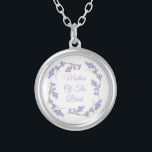 Colar Banhado A Prata Mãe da Lavanda Noiva Floral Wreath<br><div class="desc">Mãe do colar Floral da Lavanda da Noiva</div>