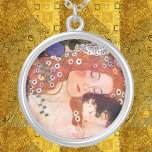 Colar Banhado A Prata Mãe e filho do Klimt<br><div class="desc">Mãe e filho do Klimt</div>