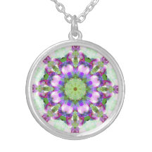 Magenta e Green Mandala Necklace