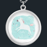 Colar Banhado A Prata Magic Unicorn Squad - Faça um desejo<br><div class="desc">Magic Unicorn Squad II de June Erica Vess. Possui um unicórnio contra fundo pastel.</div>