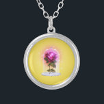 Colar Banhado A Prata Meninas de beleza de Rosa vermelha mágica encantad<br><div class="desc">colar</div>