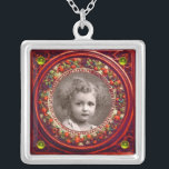 COLAR BANHADO A PRATA MODELO DE FOTOGRAFIA DO FLORENCE RENAISSANCE FRUTA<br><div class="desc">Elegante,  clássico,  vibrante Renaissance fine art,  obra-prima de Bottega della Robbia ( Florence - Itália ) em vermelho vivo,  castanho,  amarelo,  verde,  cores.</div>
