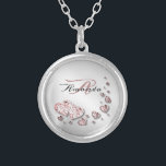 Colar Banhado A Prata Monograma cor-de-rosa brilhante Corações Geométric<br><div class="desc">Monograma Cor-de-Rosa Brilhante Corações Brilhantes Geométricos Colar Prata Elegante. Único,  bonito,  na moda design. Fácil de ser personalizado. O estilo,  o tamanho e as cores da fonte podem ser alterados. Itens correspondentes disponíveis.</div>