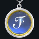 Colar Banhado A Prata Monograma de Gem Azul Sapphire<br><div class="desc">Design único e elegante com gemstone. Modelagem e renderização de enfermeiras muito precisas no 3D Studio Max por parte de Búlgaro Lumini .Part da série Hyper Talismans.</div>