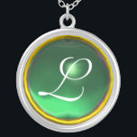 Colar Banhado A Prata Monograma verde Jade Gem<br><div class="desc">Design único e elegante com gemstone. Modelagem e renderização de enfermeiras muito precisas no 3D Studio Max por parte de Búlgaro Lumini .Part da série Hyper Talismans.</div>