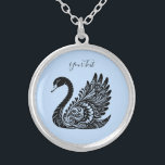 Colar Banhado A Prata Necklace Negra Decorativo do Cisne<br><div class="desc">Belo Colar Negra Decorativo do Cisne</div>