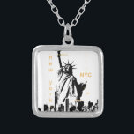 Colar Banhado A Prata Nova Iorque Ny Nyc Estátua da Liberdade<br><div class="desc">Nova Iorque Ny Nyc Estátua da Liberdade</div>