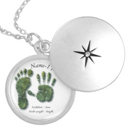 Colar Banhado A Prata Nova pegada de Criança