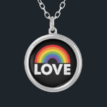 Colar Banhado A Prata Orgulho Amor Igualdade Gay Rainbow LGBTQ<br><div class="desc">Orgulho Amor Igualdade Gay Rainbow LGBTQ</div>