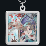 COLAR BANHADO A PRATA ORIENTAL FAIRY TALE<br><div class="desc">Ilustração colorida,  vibrante,  de belas artes baleeiras para a "Maçã Ouro" da Fada Turca.</div>