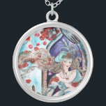 COLAR BANHADO A PRATA ORIENTAL FAIRY TALE<br><div class="desc">Ilustração colorida,  vibrante,  de belas artes baleeiras para a "Maçã Ouro" da Fada Turca.</div>