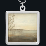 Colar Banhado A Prata Paisagem solar moderna - Pintura de óleo<br><div class="desc">Uma pintura moderna de petróleo de uma paisagem por Jennifer Goldberger. As folhas rastejam do lado enquanto um belo pôr do sol repousa no horizonte. Uma impressão incrível que faria uma compra incrível!</div>