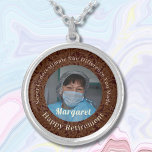 Colar Banhado A Prata Particularmente Feliz Enfermeiro Aposentado Marrom<br><div class="desc">Nosso Feliz Aposentadoria de Enfermeira Personalizado Oferece Colar Prateado de Prata é uma bela e sentimental opção para enfermeiras aposentadas. Este projeto foi concebido para honrar os seus anos de trabalho e dedicação no duro. Ele apresenta uma foto e você pode personalizar o texto. O colar serve como um lembrete...</div>