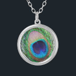 Colar Banhado A Prata Peacock Feather Necklace<br><div class="desc">Pescoço de pena. Fotografado por TDSwhite.</div>