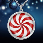 Colar Banhado A Prata Peppermint Candy Necklace<br><div class="desc">Está disponível em ouro ou prata. Adicione um toque doce à sua coleção de joias e roupas de férias com nosso colar de espiral de chocolate vermelho e branco. Perfeito para o Natal ou o Dia do Namorados, este colar festivo apresenta um design de espiral de menta ousado que é...</div>