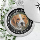 Colar Banhado A Prata Pet Memorial Pet Loss Keepsasasasasaame Foto<br><div class="desc">Honre o seu melhor amigo com um colar personalizado do memorial de fotos. Este colar memorial único para animais de estimação é o presente perfeito para você, família ou amigos para prestar tributo ao seu amado. Este medalhão de cãozinho apresenta um simples design preto e branco com escrita decorativa. Citação:...</div>