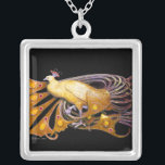 COLAR BANHADO A PRATA PICO ELEGANTE AMARELO E PRETO<br><div class="desc">Design colorida e elegante com gemstones 3D brilhantes design gráfico digital por Búlgaro Lumini. Parte da nova coleção ARCADIA.</div>
