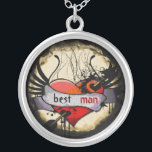 Colar Banhado A Prata Pintaminagem Queimada com Grunge do Melhor Homem<br><div class="desc">Colares de Manutenção Escolha Término Dourado Prateado Prateado ou Personalizado Personalizado Único Silver Silver Silver!Colares de Festas de casamento de Presença de Natal - para alterar a cor de fundo - clique em personalizar - clique em editar - escolha a última ferramenta no menu suspenso e escolha entre uma das...</div>