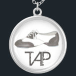 Colar Banhado A Prata Presente de dança do professor de dança do Calçado<br><div class="desc">Apresenta uma ilustração original de um calçado de dança do estilo oxford preto-e-branco. Perfeito para seu professor de dança favorito, dono de estúdio ou tapper! Não vê o que está procurando? Precisa de ajuda para a personalização? Clique em "rebeccaheartsny" (canto superior direito) e em "contate este designer" para criar algo...</div>