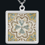 Colar Banhado A Prata Quadrado de Batik não embelezado II<br><div class="desc">Home Décor</div>