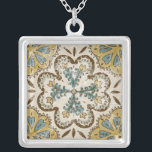 Colar Banhado A Prata Quadrado de Batik não embelezado II<br><div class="desc">Home Décor</div>