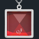 Colar Banhado A Prata Red Ruby Gem Monograma<br><div class="desc">Design único e elegante com gemstone. Modelagem e renderização de enfermeiras muito precisas no 3D Studio Max por parte de Búlgaro Lumini .Part da série Hyper Talismans.</div>