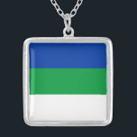 Colar Banhado A Prata Sinalizador da República do Komi<br><div class="desc">Bandeira Patriótica da República Komi.</div>
