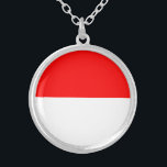 Colar Banhado A Prata Sinalizador Indonésia<br><div class="desc">Bandeira Patriótica da Indonésia.</div>