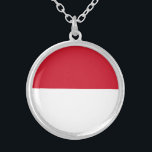 Colar Banhado A Prata Sinalizador Mônaco<br><div class="desc">Bandeira Patriótica do Mônaco.</div>